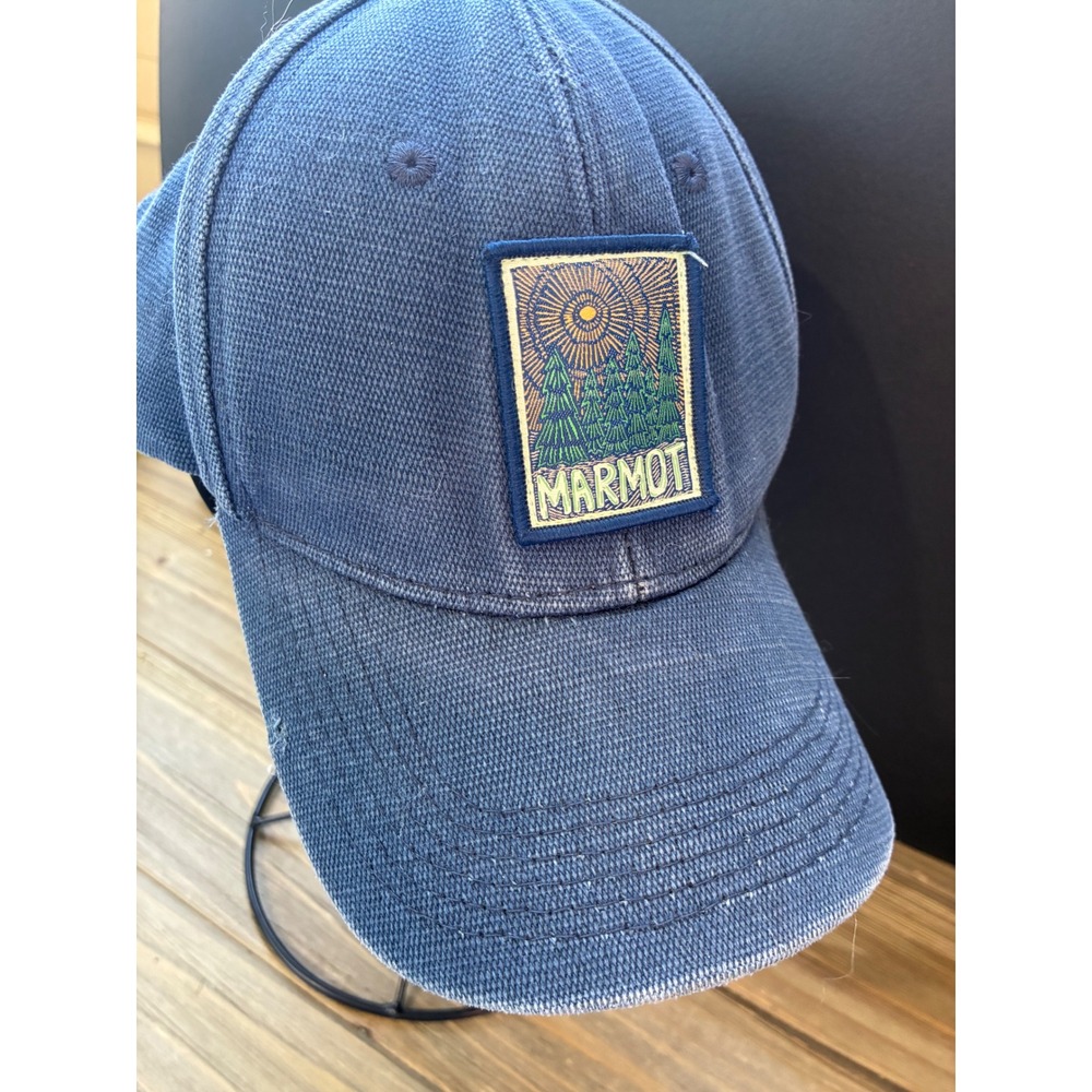 Marmot Snapback‎ Hat Hemp Cotton Patch Outdoor Mens OS Blue Excellent